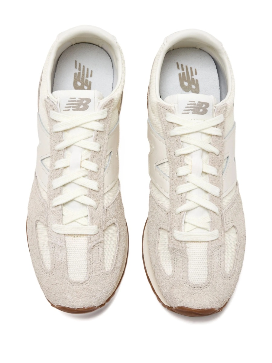Sneakers New Balance neutri din material textil si piele intoarsa - Img 3