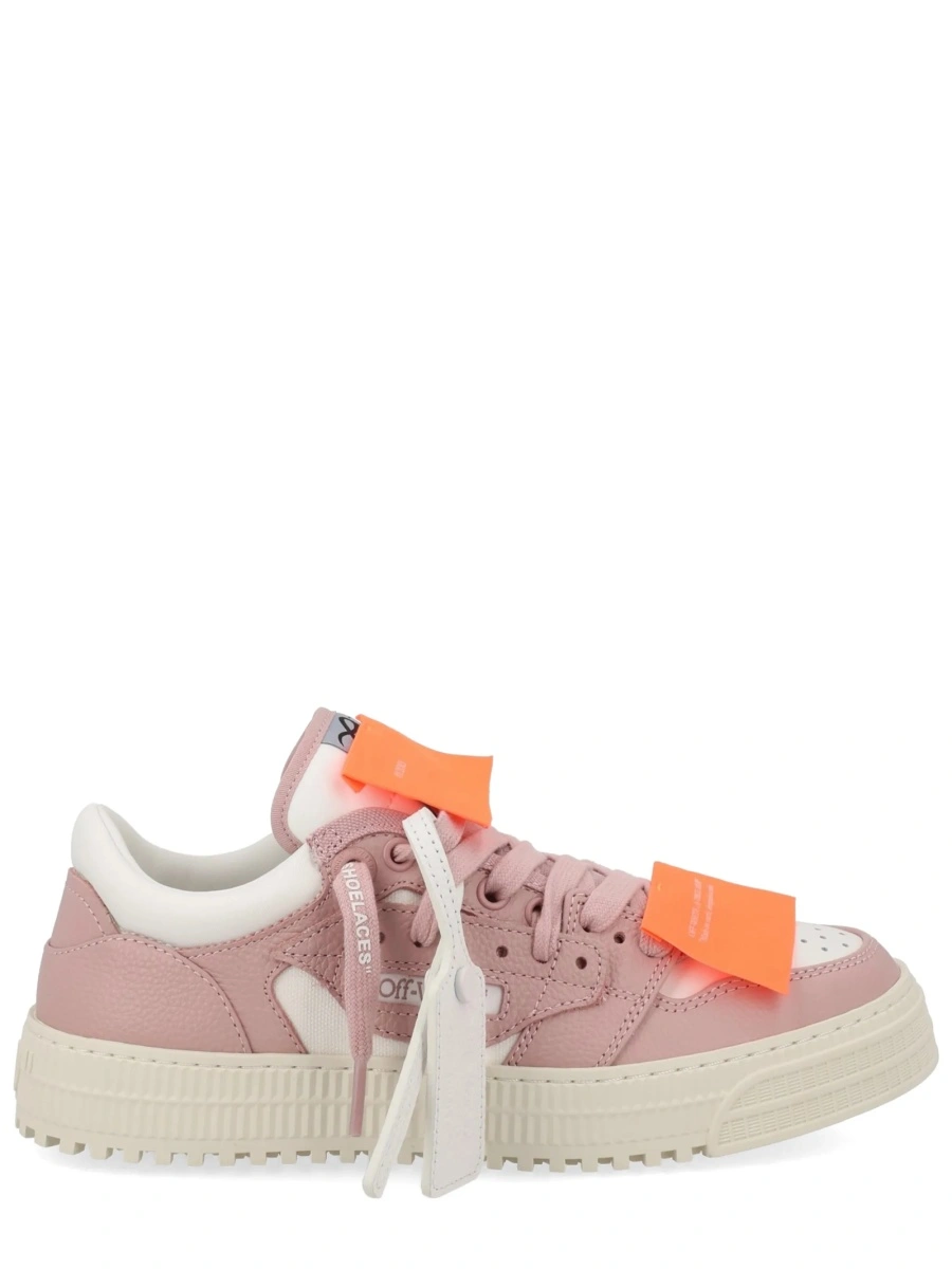 Sneakers Off-White roz din piele - Img 2