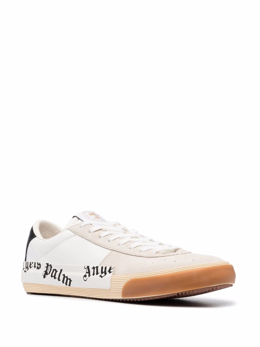 Sneakers Palm Angels albi din bumbac si piele - Img 2