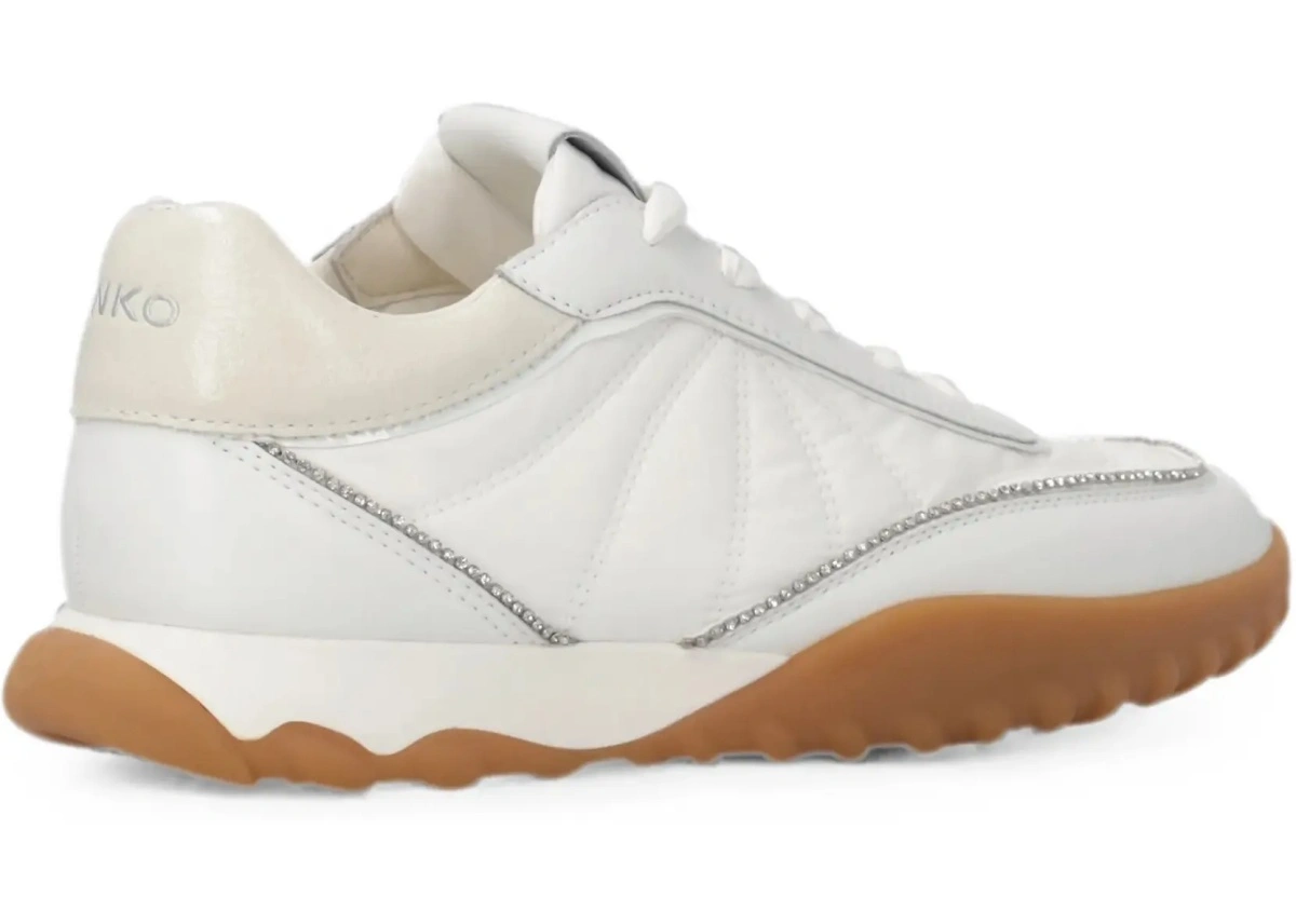 Sneakers Pinko albi din piele - Img 6