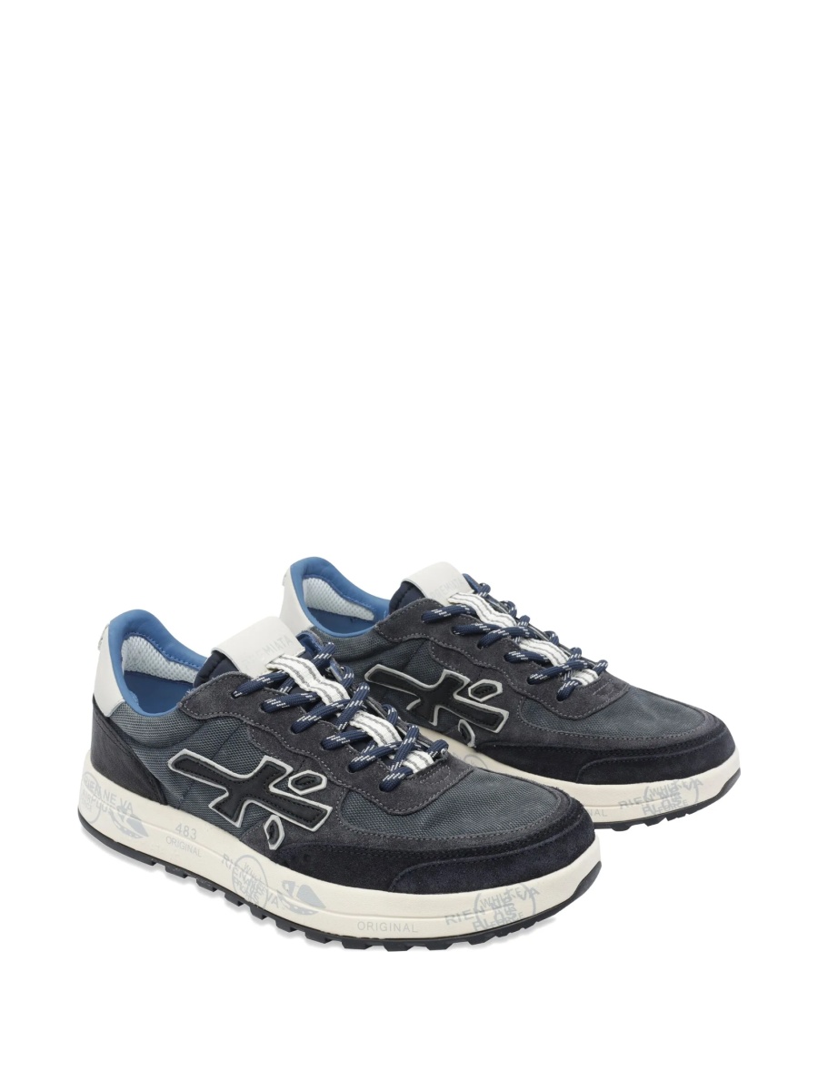 Sneakers Premiata albastri din material textil si piele intoarsa - Img 2