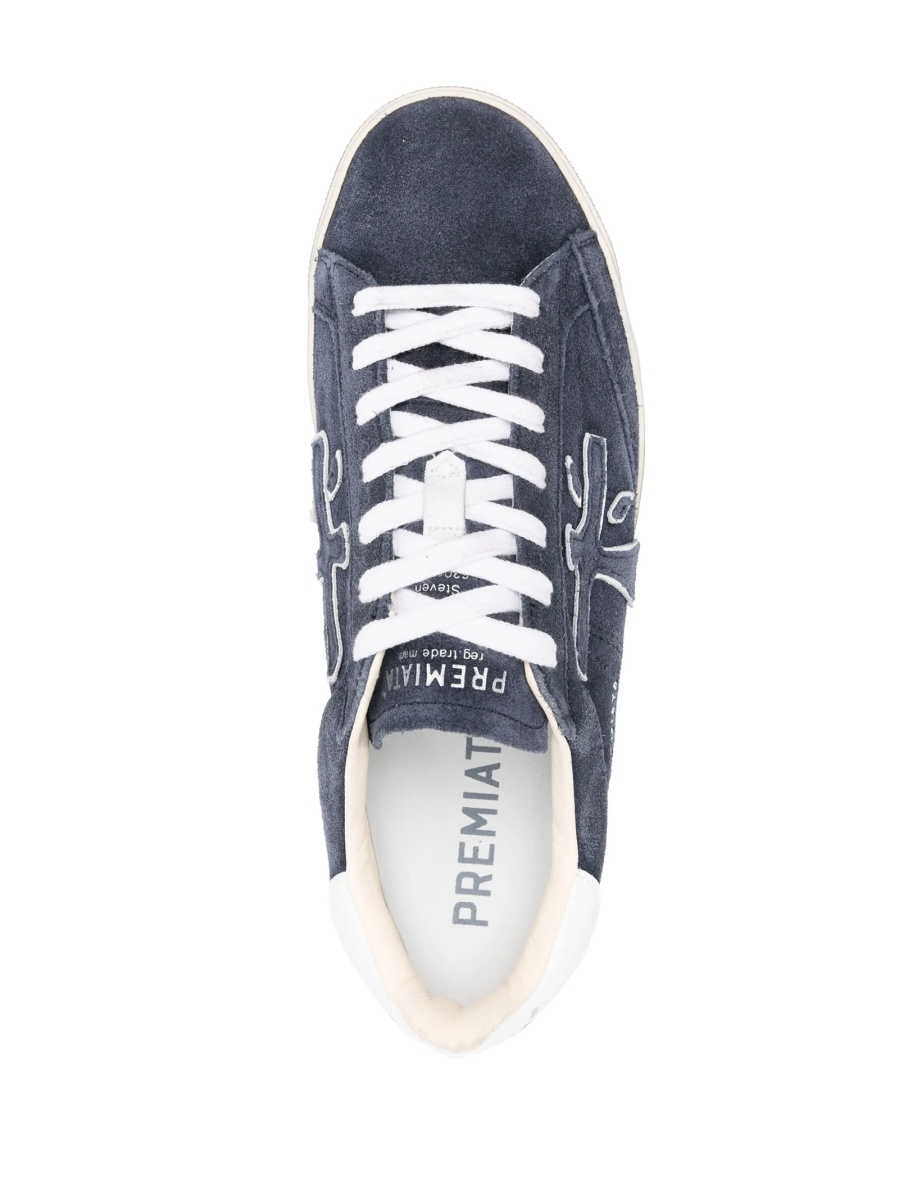 Sneakers Premiata albastri din piele intoarsa - Img 4