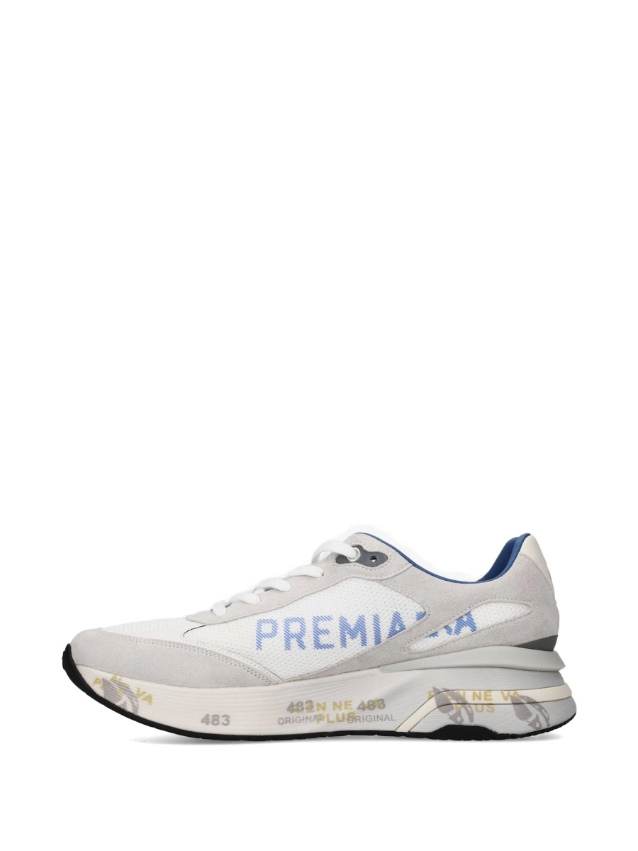 Sneakers Premiata albi din piele si poliamida - Img 5