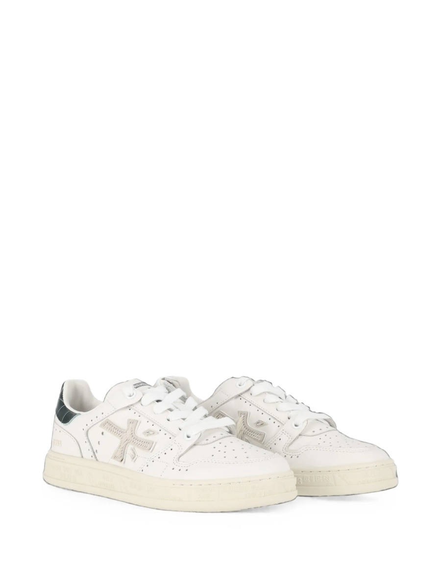 Sneakers Premiata albi din poliamida si piele - Img 2