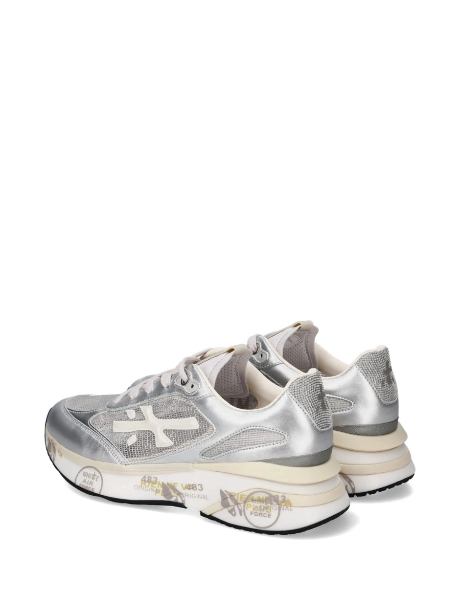 Sneakers Premiata argintii din polyester - Img 4