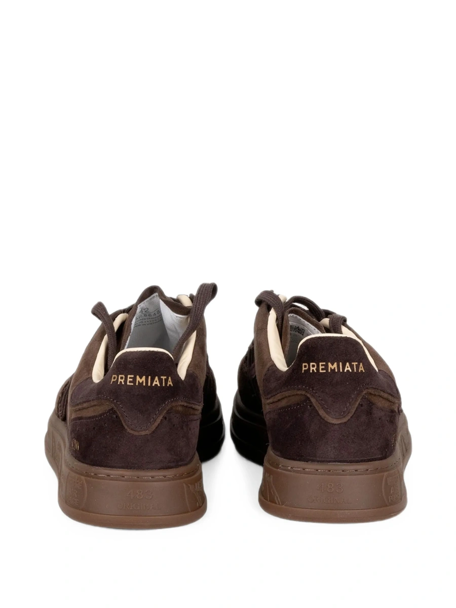 Sneakers Premiata maro din piele intoarsa - Img 3