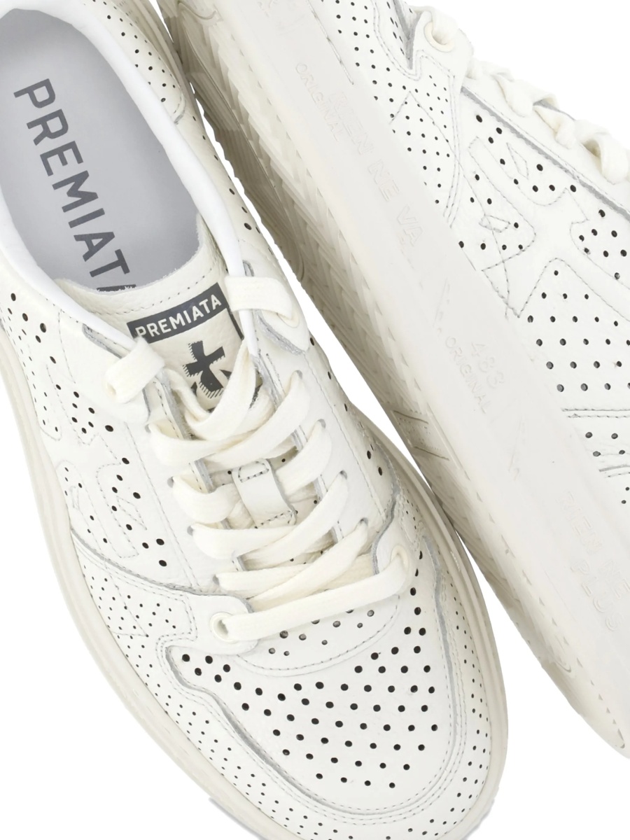 Sneakers Premiata neutri din piele si poliuretan - Img 5