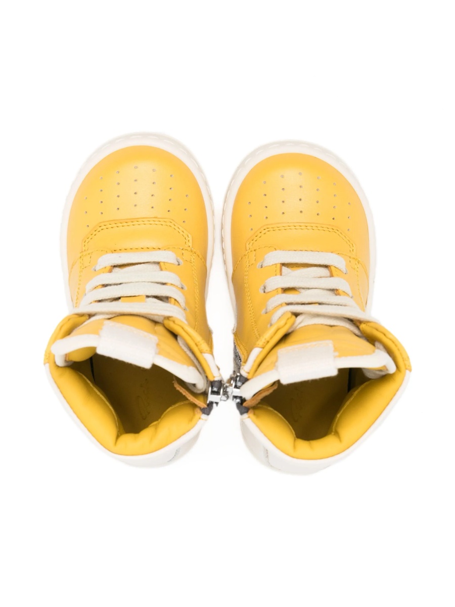 Sneakers Rick Owens galbeni din piele - Img 3