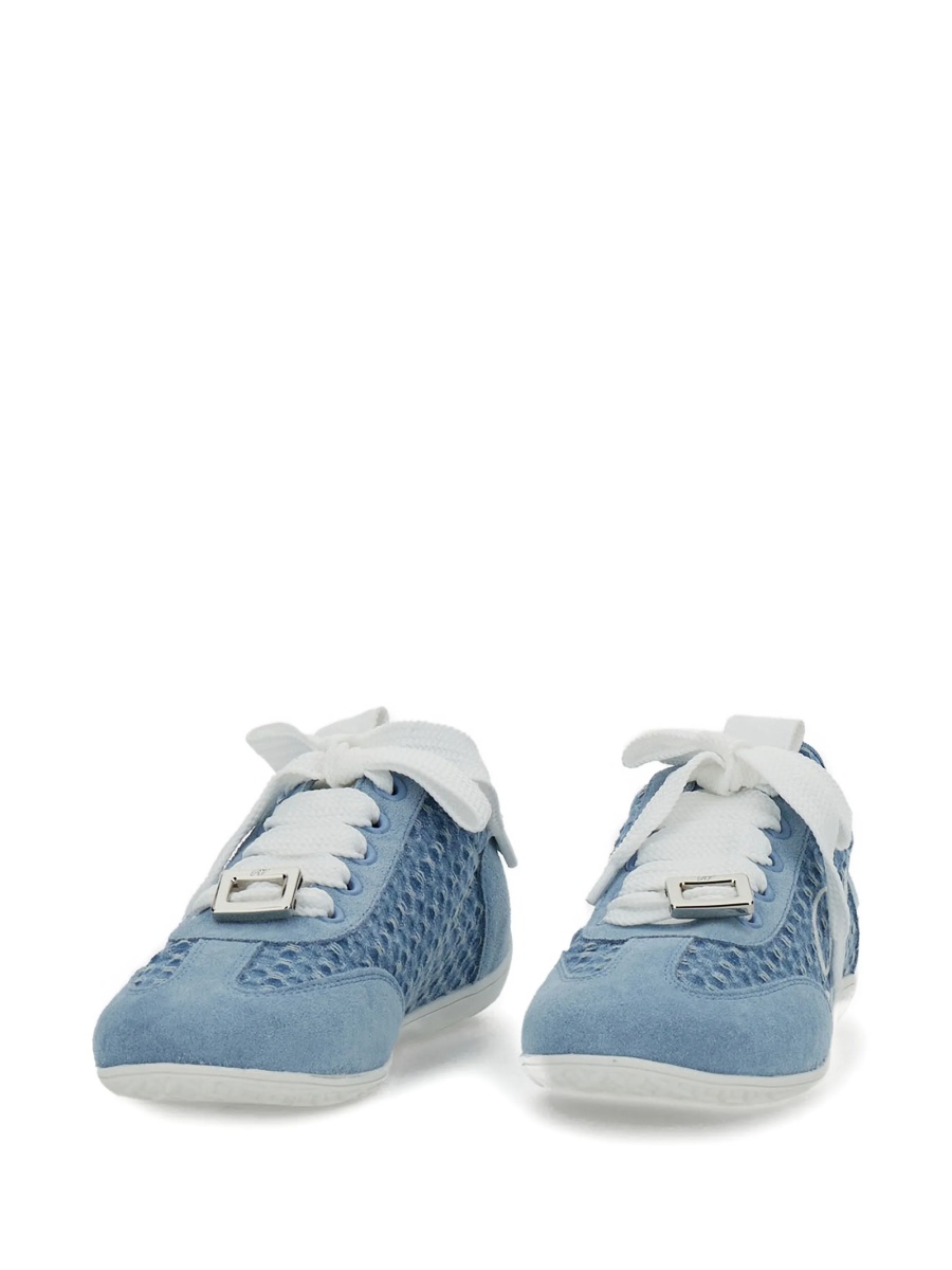 Sneakers Roger Vivier albastri din piele si material textil - Img 3