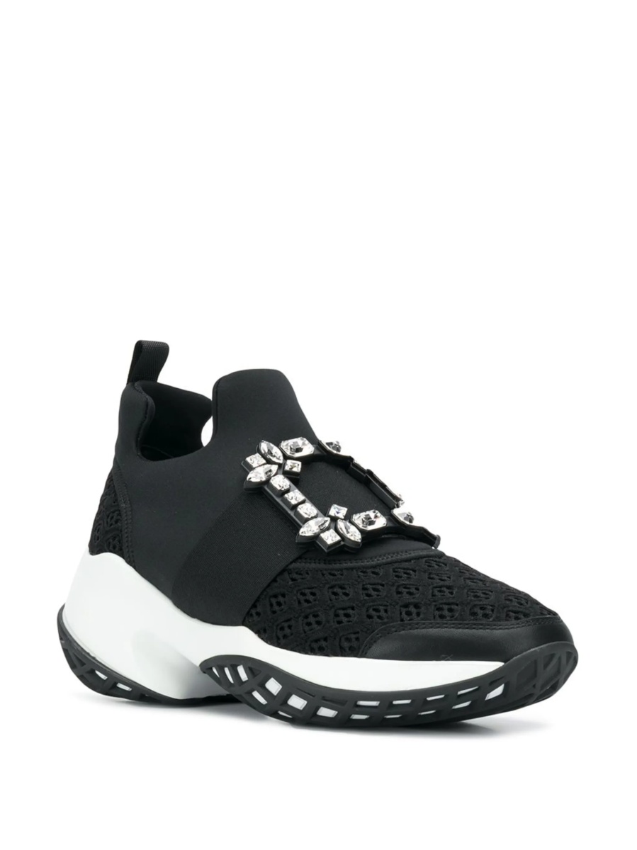 Sneakers Roger Vivier negri din piele si polyester - Img 2