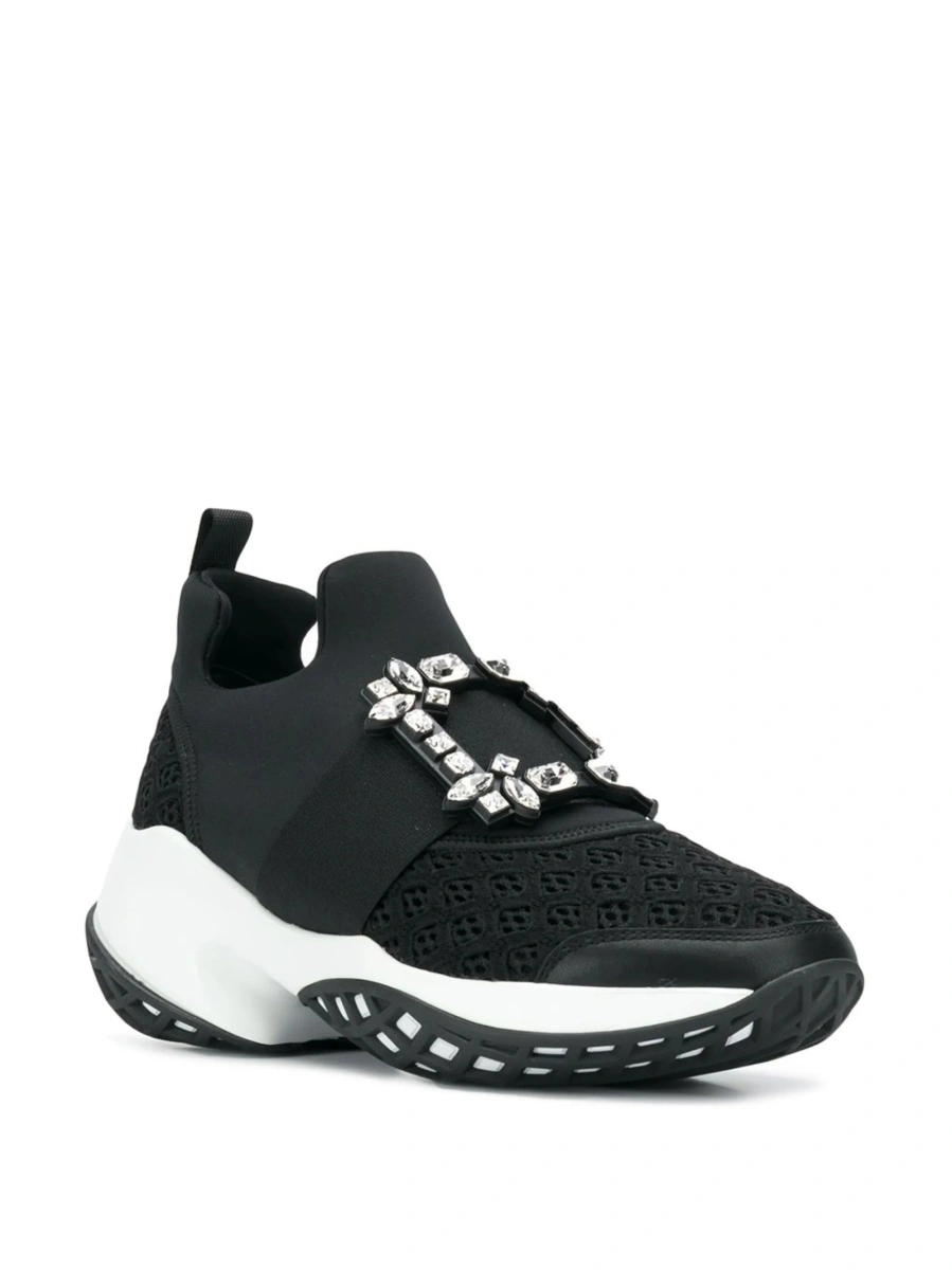 Sneakers Roger Vivier negri din piele si polyester - Img 2