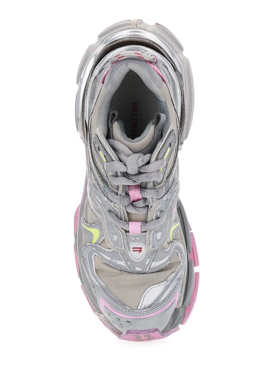 Sneakers 'Runner 2' Beige Sneaker with Embossed Logo in Mesh and Nylon Woman - Img 4