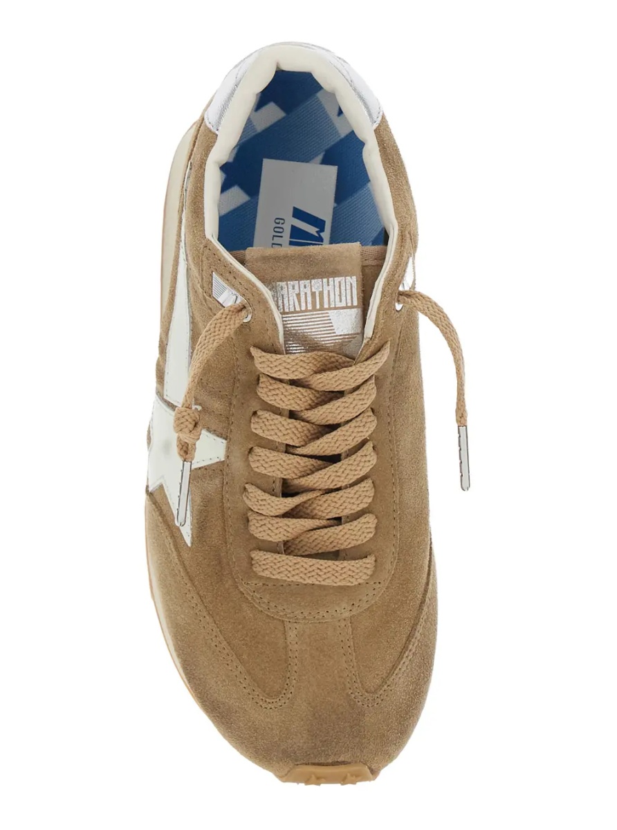 Sneakers ' Running Marathon' Beige Sneakers with Star Patch on the Side in Suede Woman - Img 4
