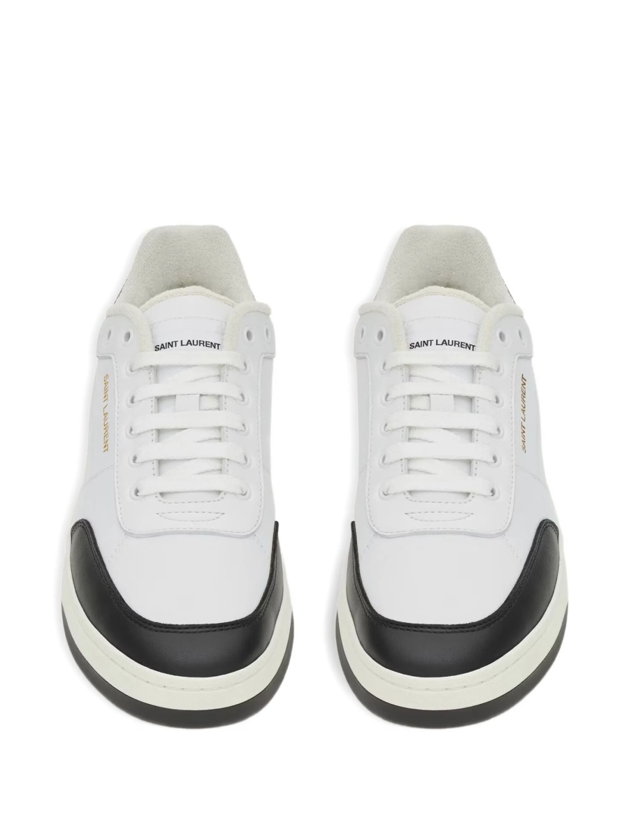 Sneakers Saint Laurent albi din piele - Img 4