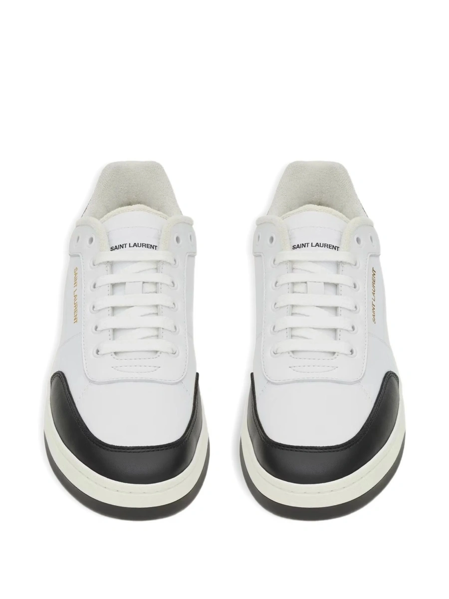 Sneakers Saint Laurent albi din piele - Img 4