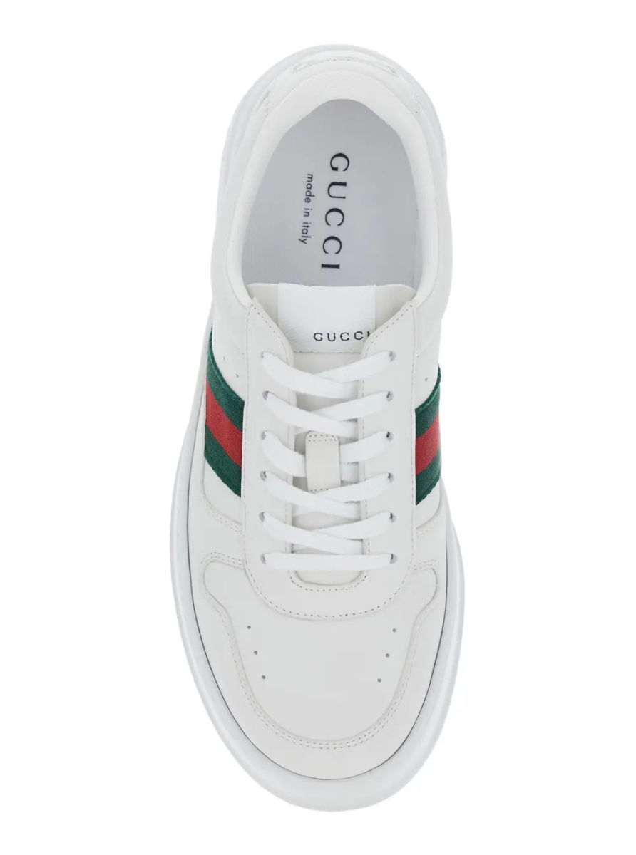 Sneakers Sneaker with Web Detail and Oversized Sole in White Leather for Men - Img 4