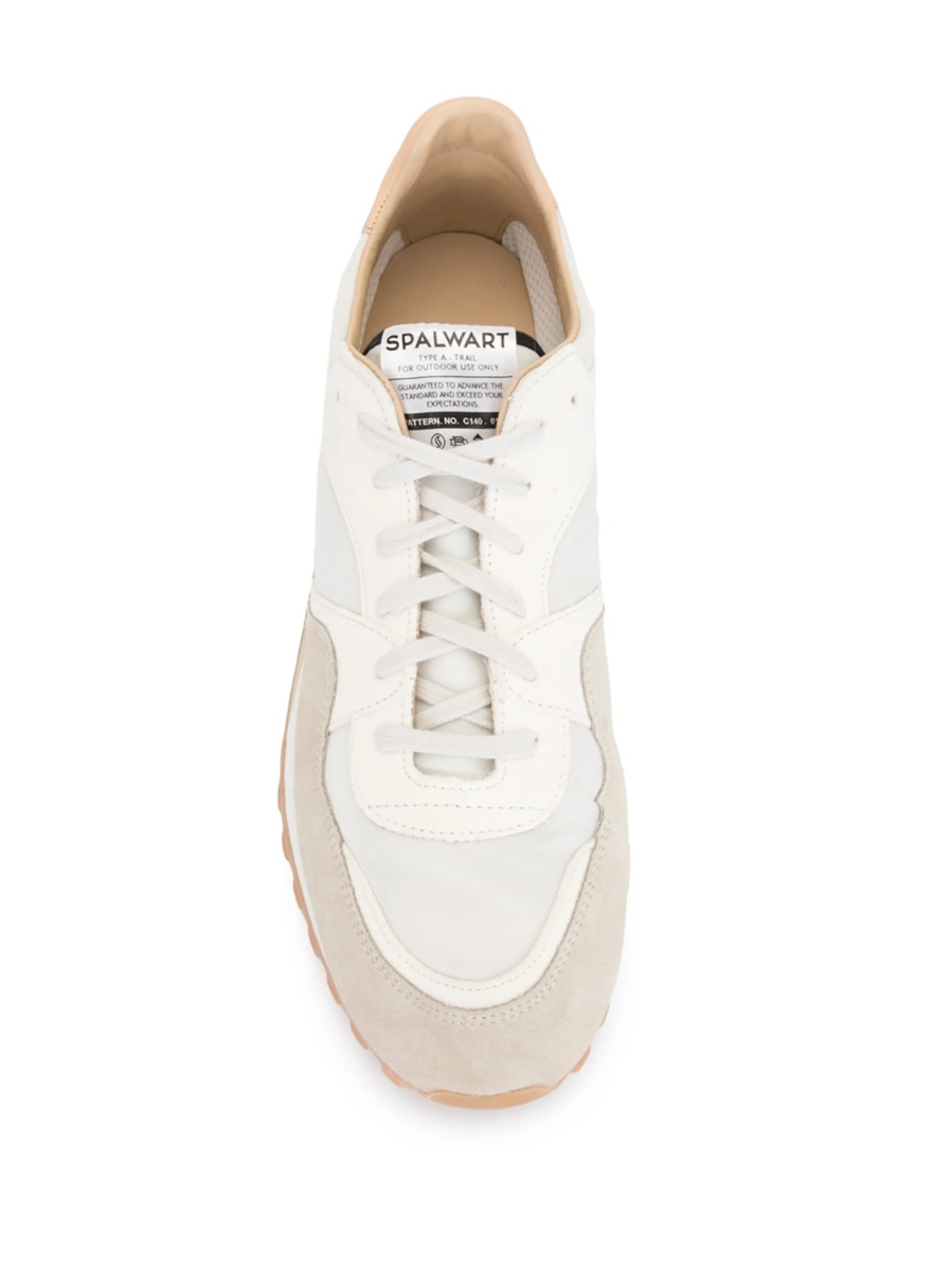 Sneakers SPALWART albi din bumbac si piele - Img 4