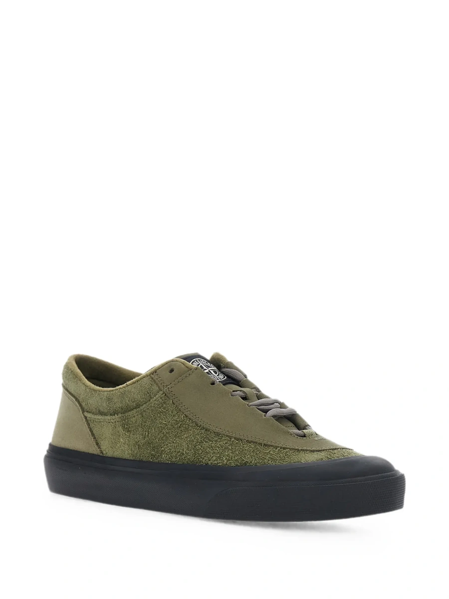 Sneakers Stone Island verzi din piele intoarsa - Img 5
