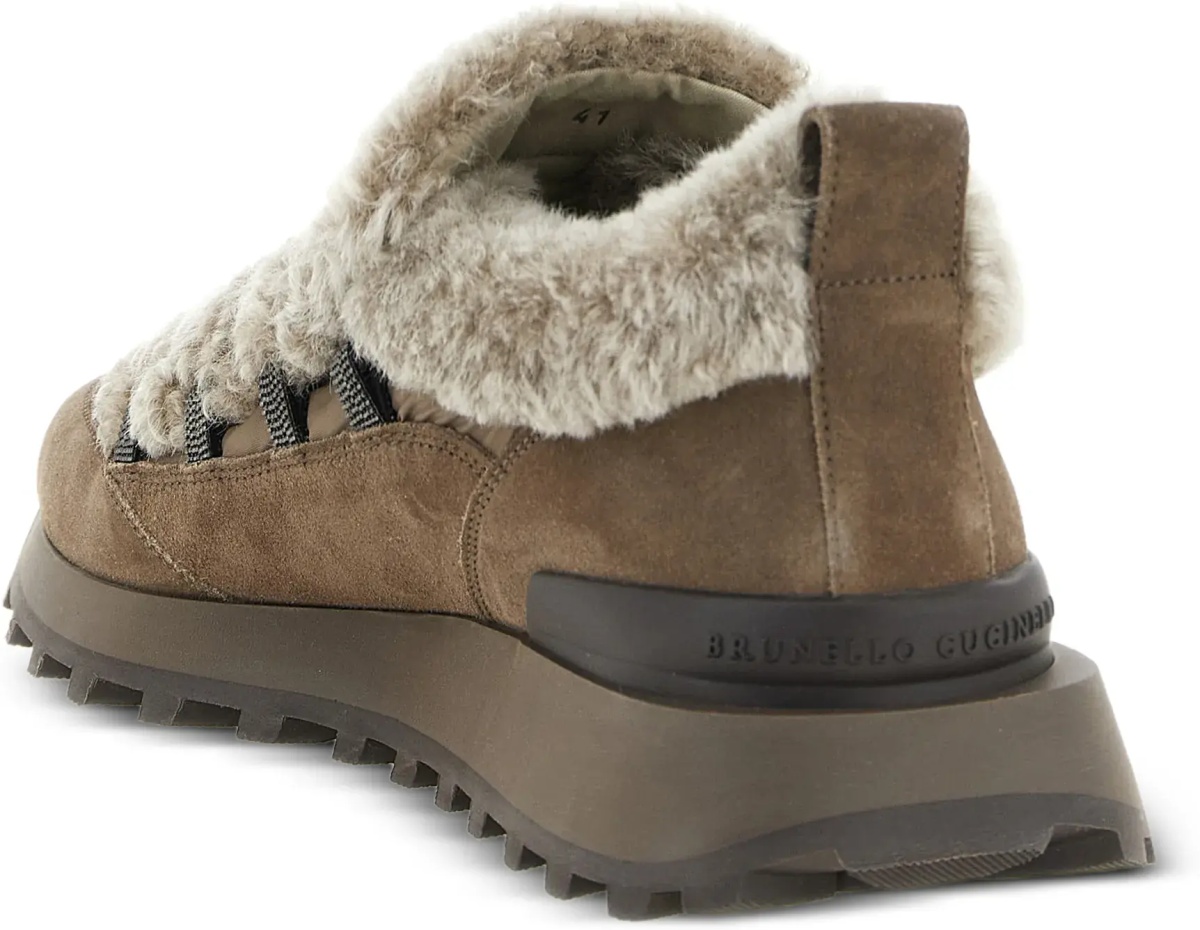 Sneakers Suede and tech cotton Sneakers with shearling lining and monili detail - Img 7
