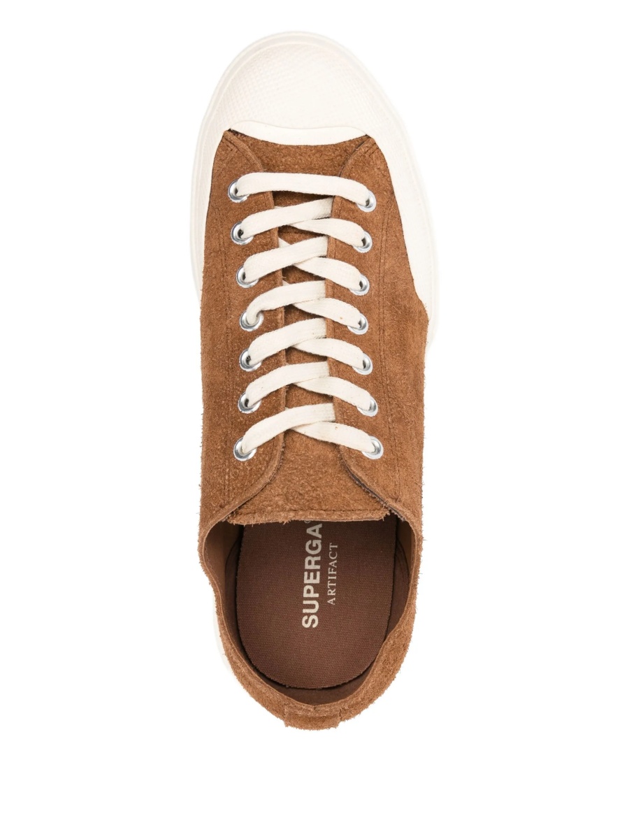 Sneakers Superga maro din piele intoarsa - Img 4