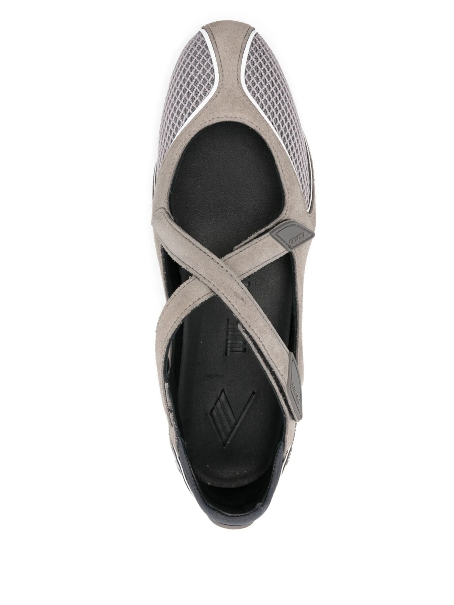 Sneakers THE ATTICO gri din material textil si piele intoarsa - Img 4