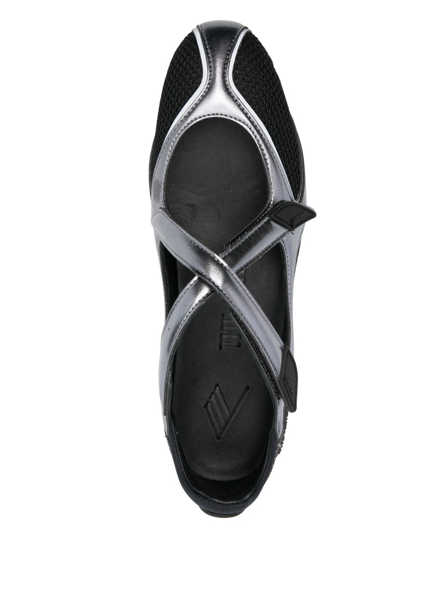 Sneakers THE ATTICO negri din piele si material textil - Img 4