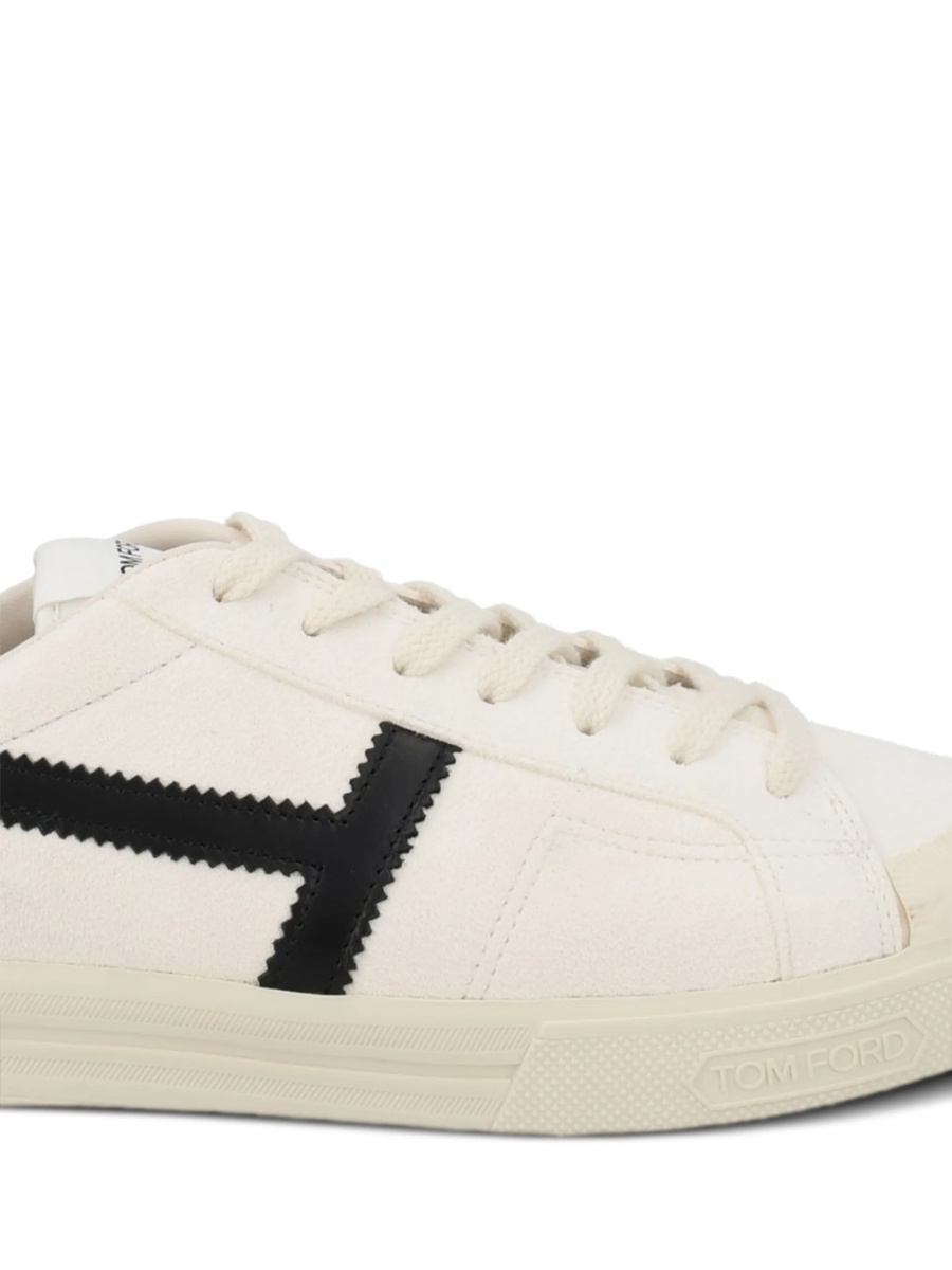 Sneakers Tom Ford neutri din piele - Img 2