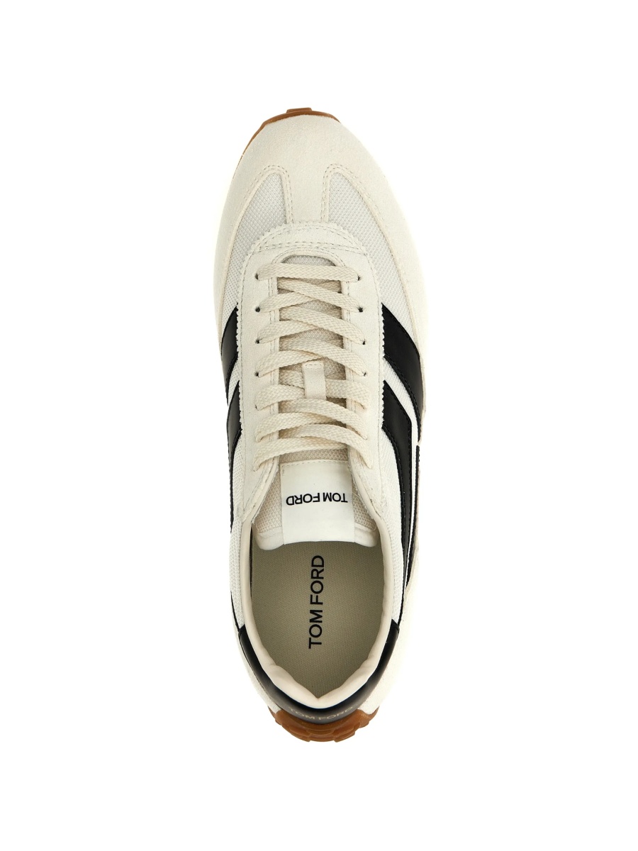 Sneakers Tom Ford neutri din plasa si piele intoarsa - Img 3