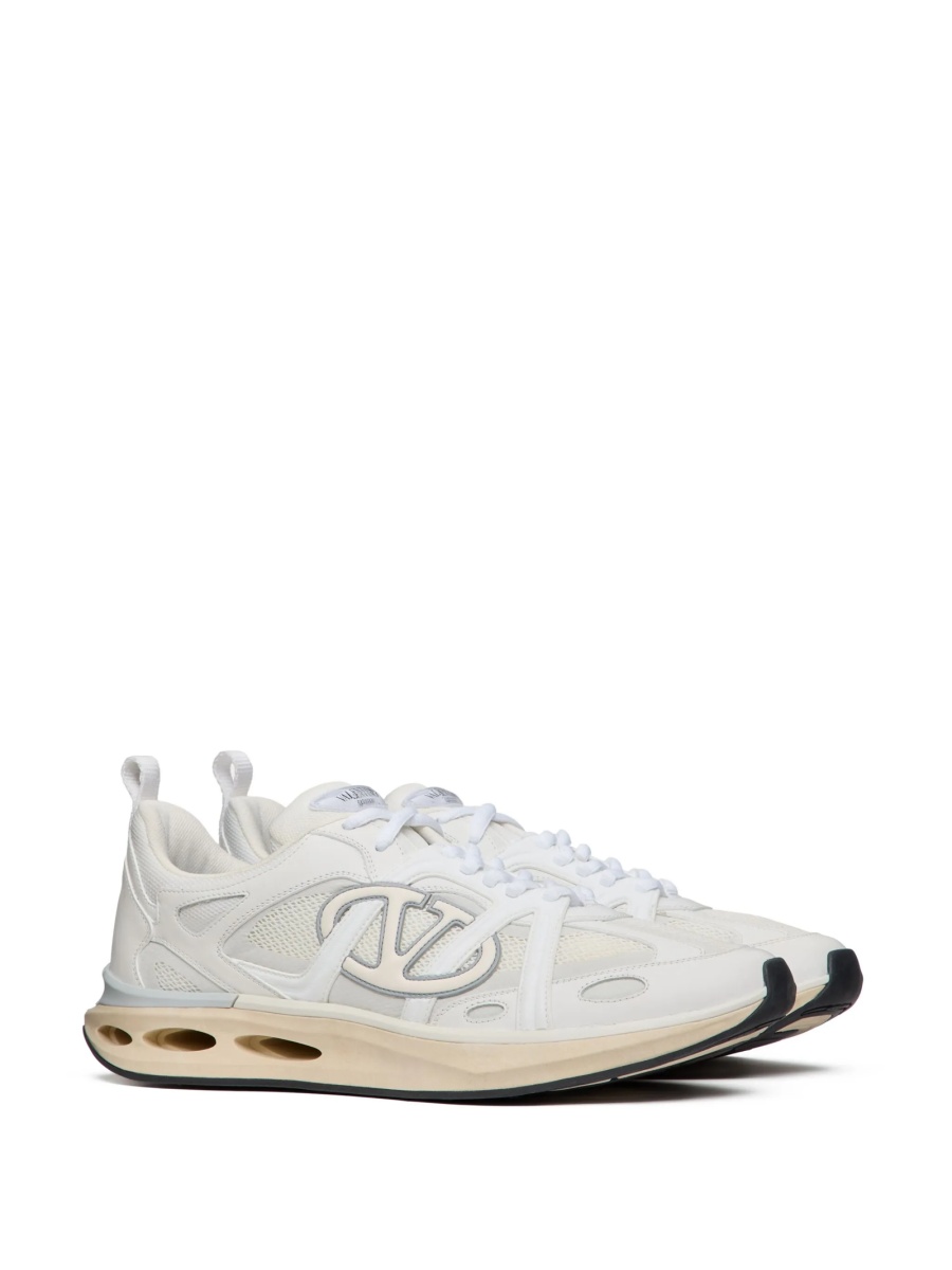 Sneakers Valentino Garavani albi din piele si plasa - Img 2