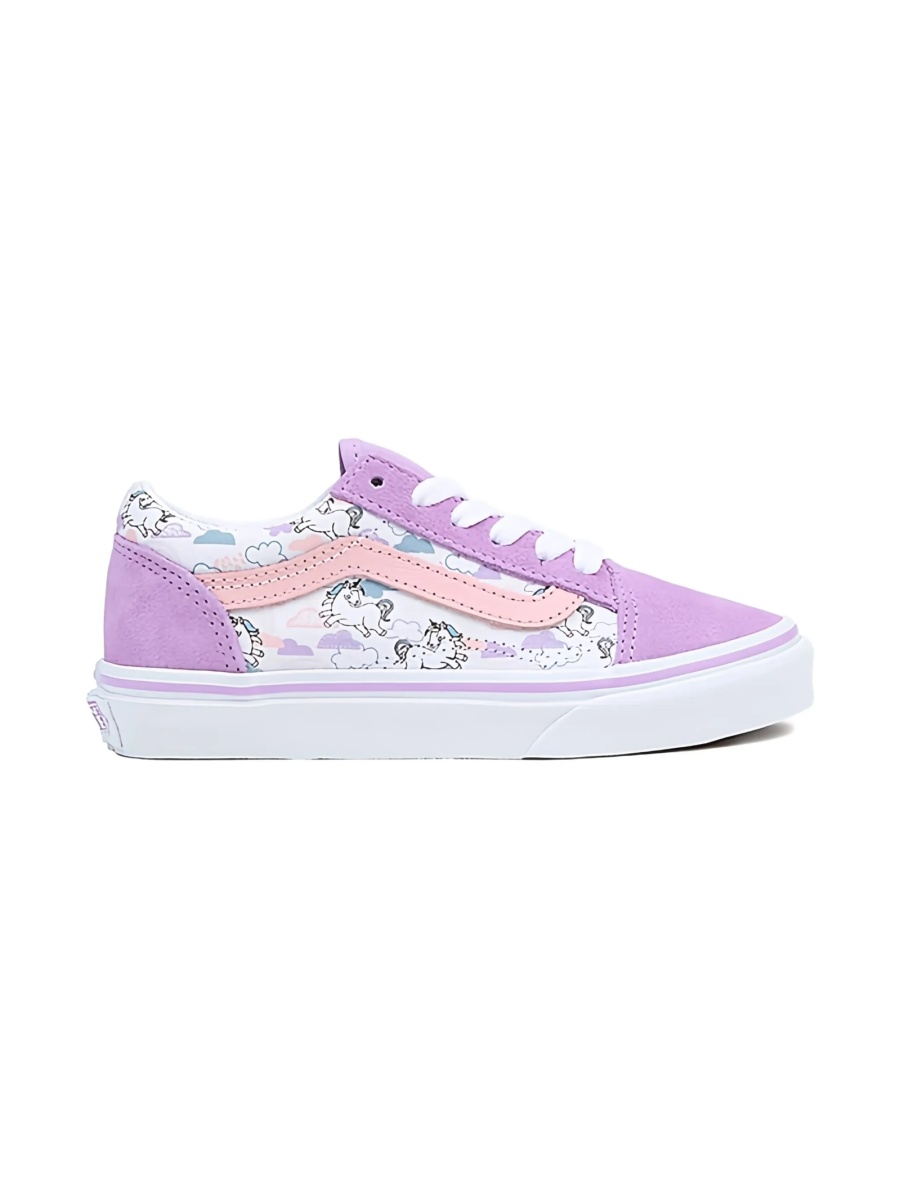 Sneakers Vans violet din material textil si piele - Img 2