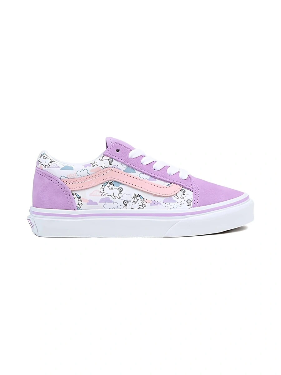 Sneakers Vans violet din material textil si piele - Img 2