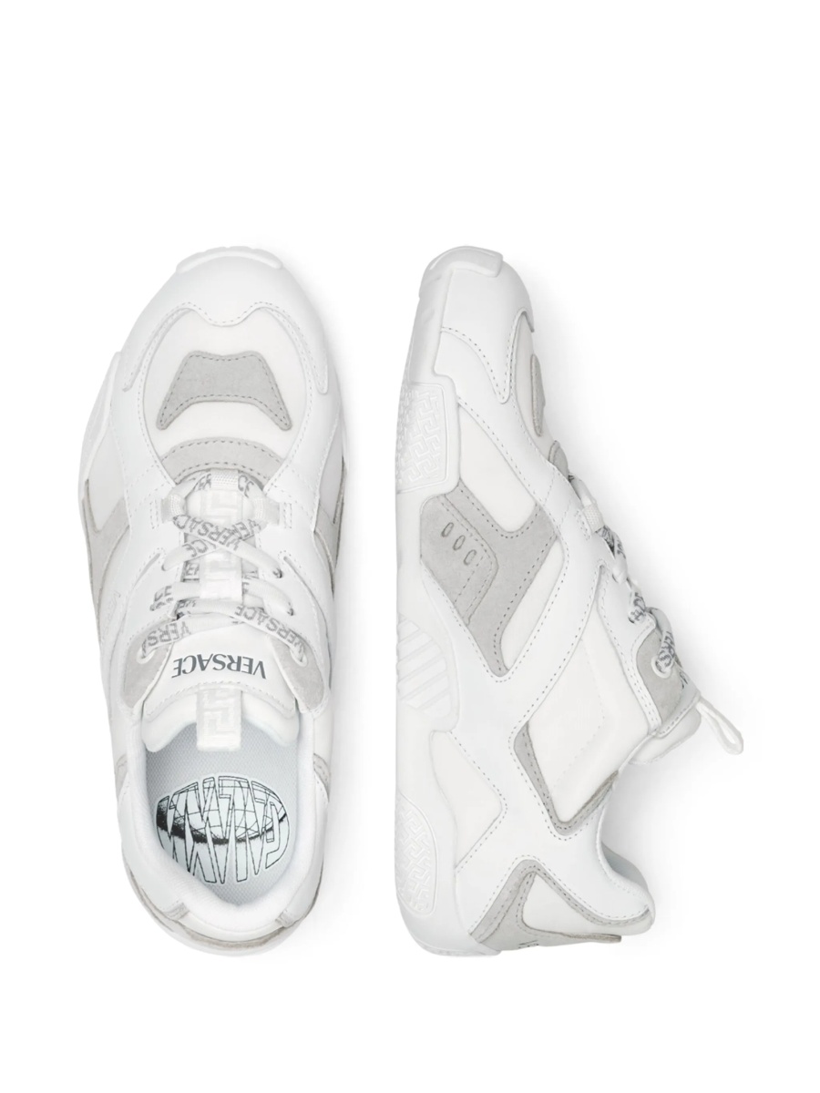 Sneakers Versace albi din piele si nylon - Img 3