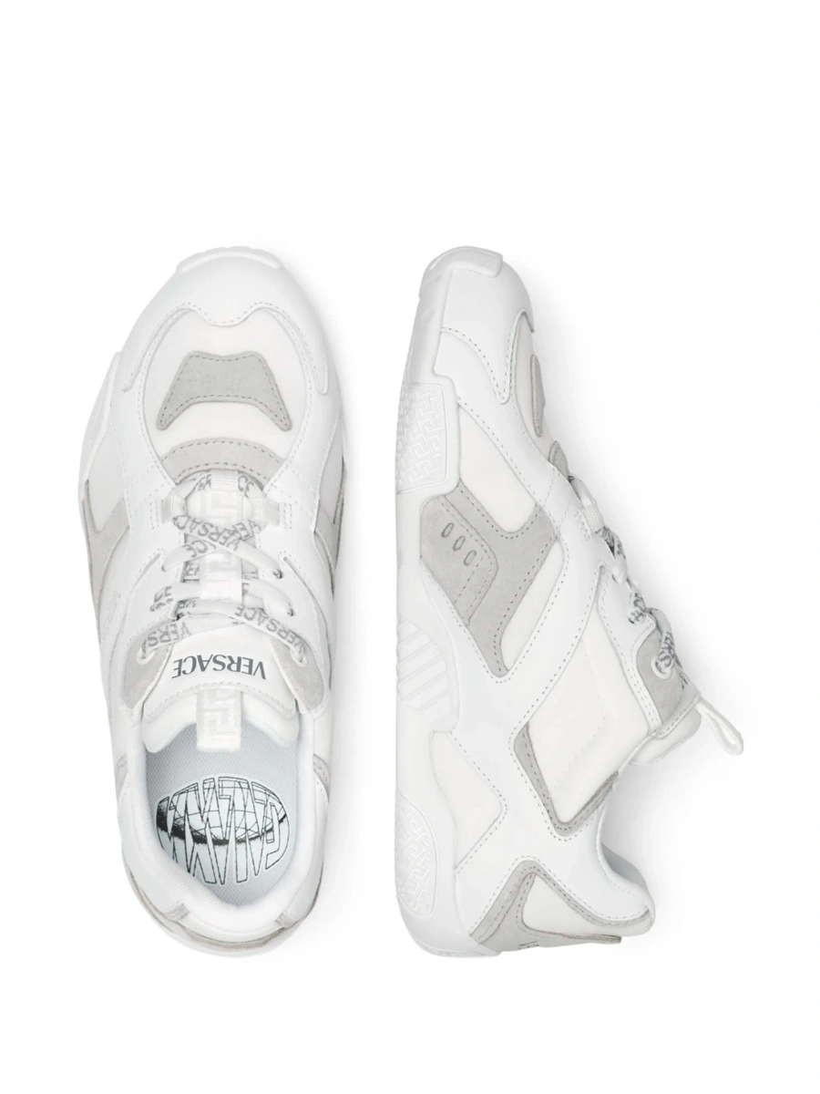 Sneakers Versace albi din piele si nylon - Img 3