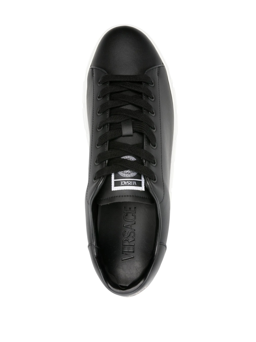 Sneakers Versace Greca negri din poliuretan - Img 4
