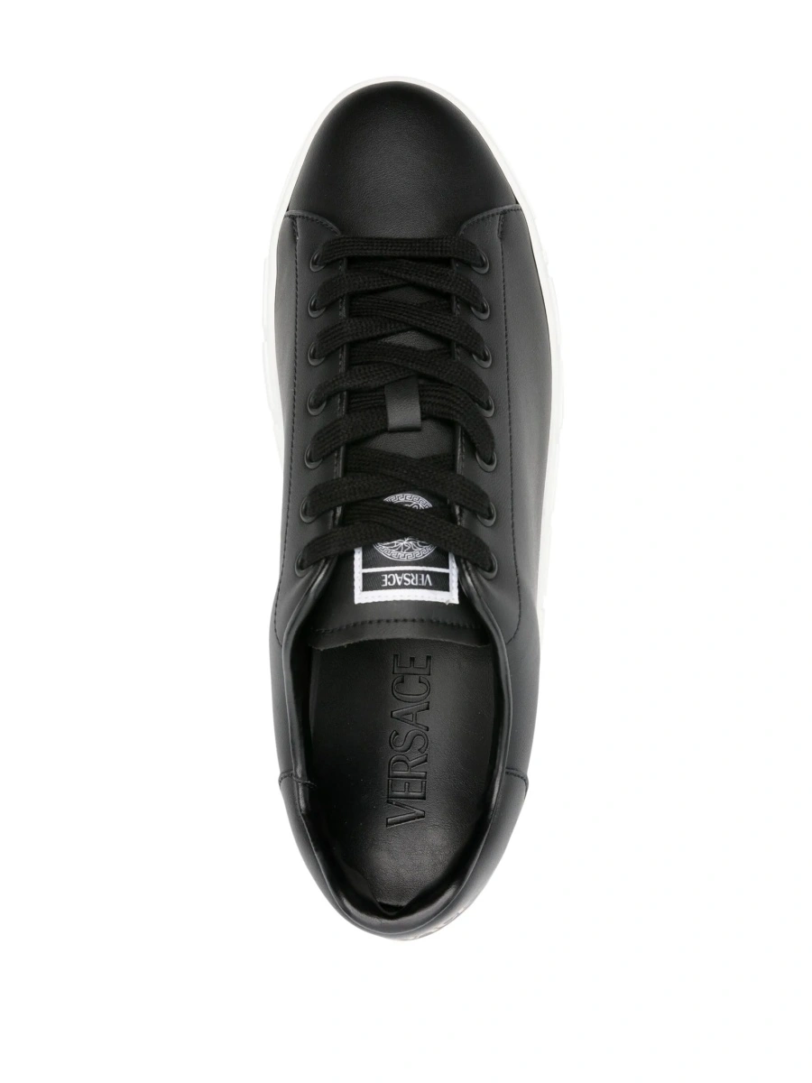 Sneakers Versace Greca negri din poliuretan - Img 4