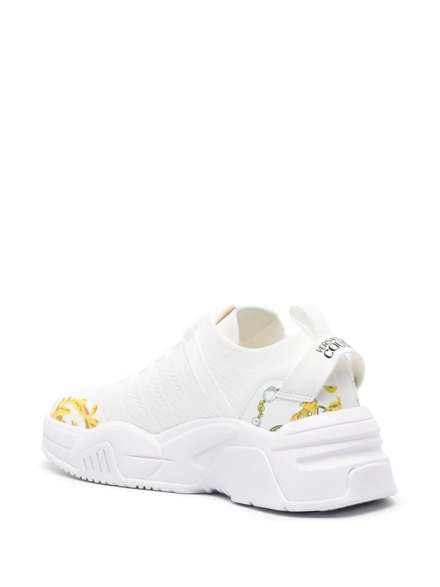 Sneakers Versace Jeans Couture albi din poliuretan si material textil - Img 3
