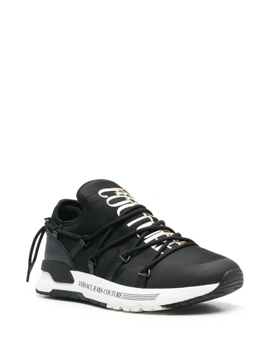 Sneakers Versace Jeans Couture negri din material textil si poliuretan - Img 2