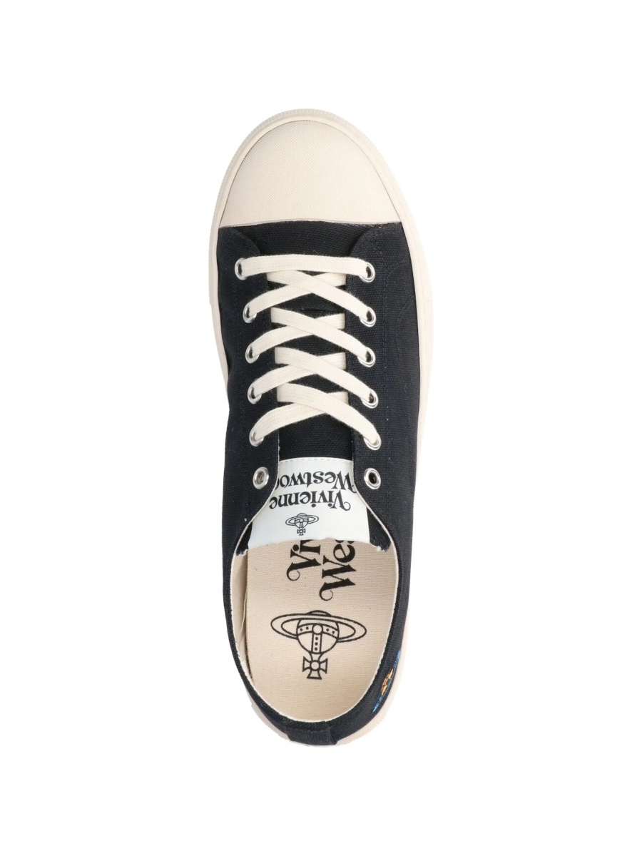 Sneakers Vivienne Westwood negri din material textil - Img 4