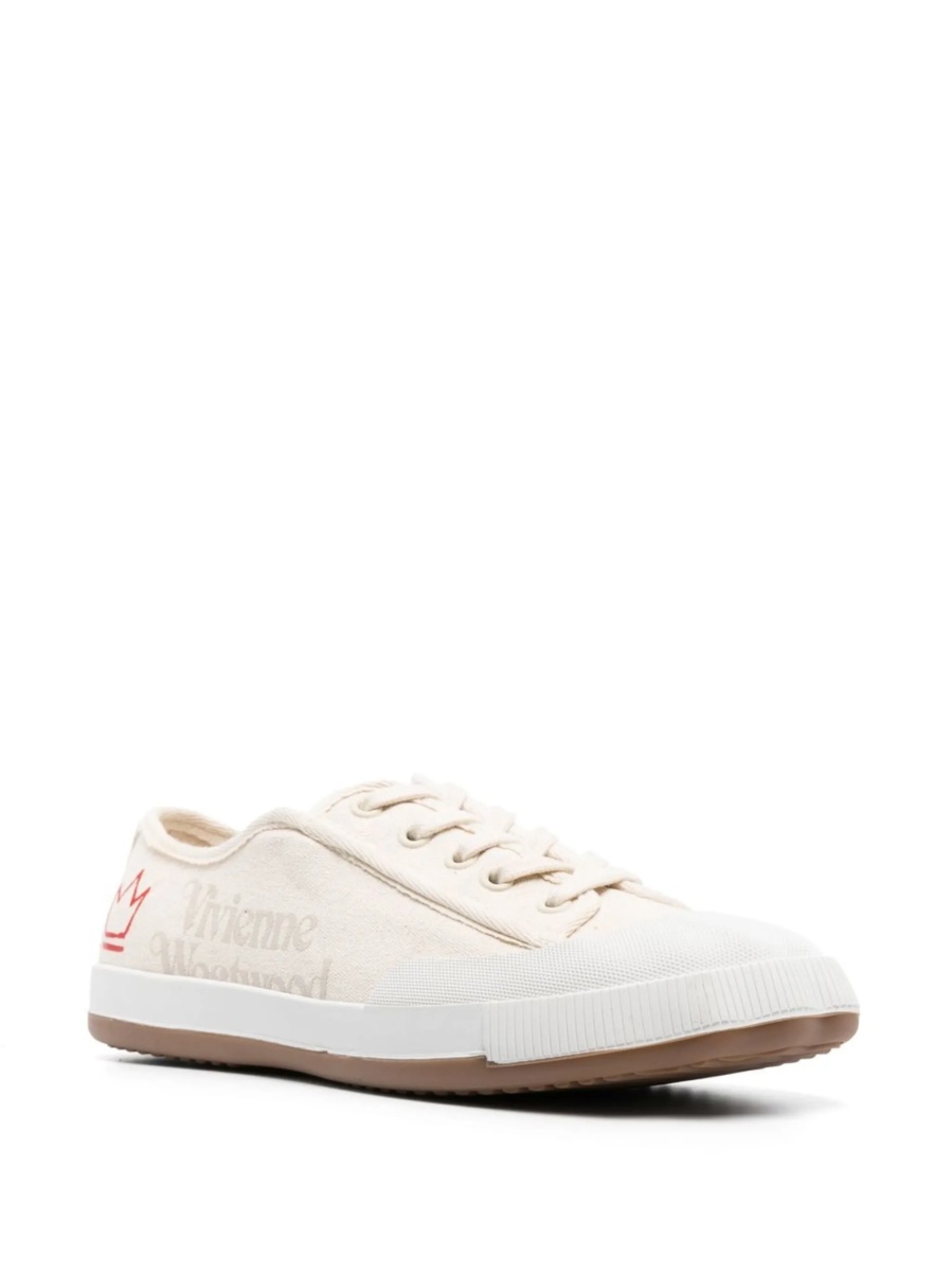 Sneakers Vivienne Westwood neutri din material textil - Img 2