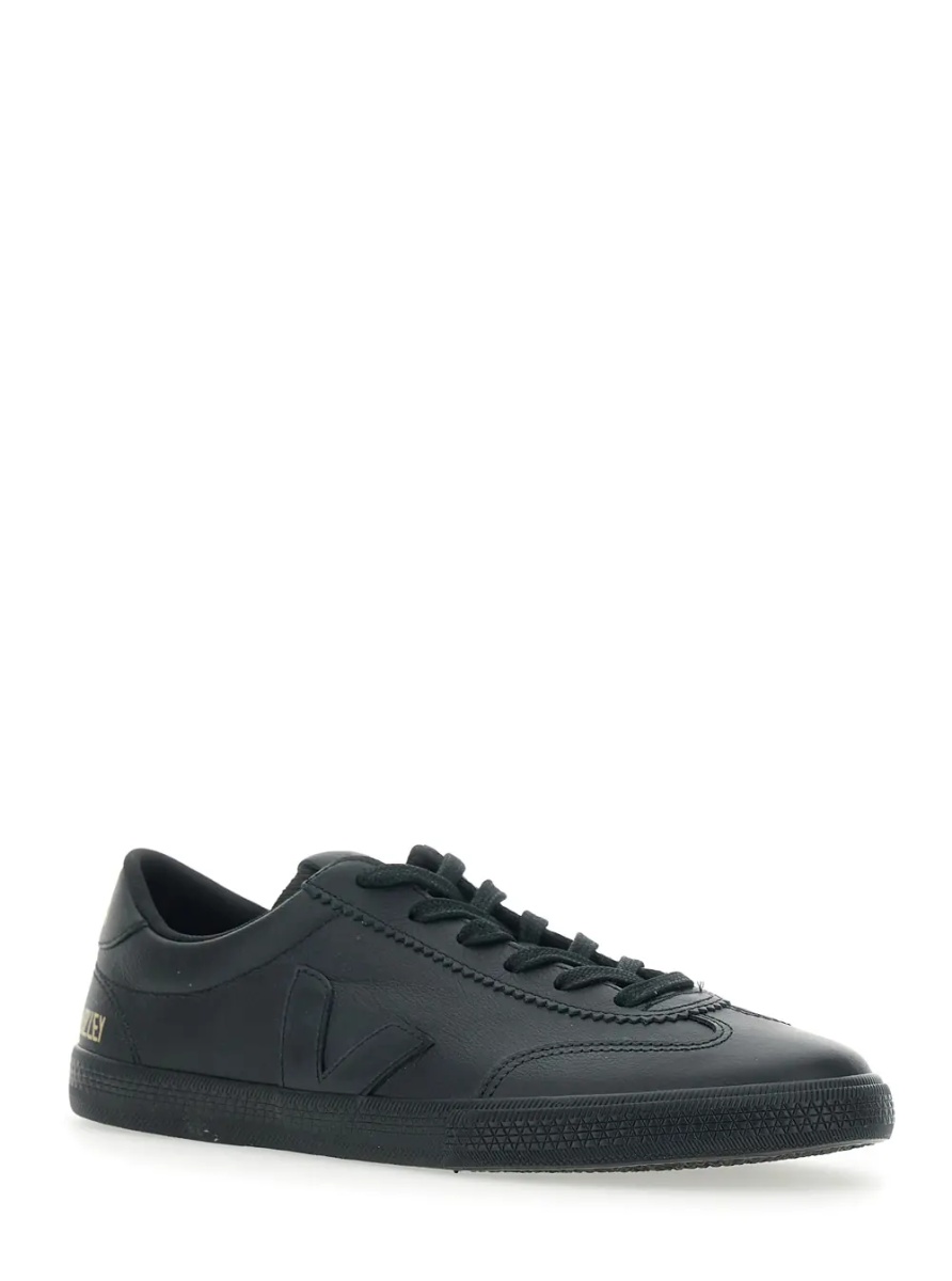 Sneakers 'Volley' Black Low Top Sneakers with Embossed Logo on the Side and Logo Lettering on the Rear in Leather Unisex - Img 2