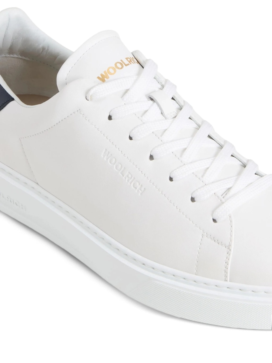 Sneakers Woolrich albi din piele - Img 5
