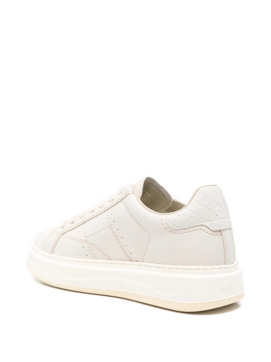 Sneakers Woolrich neutri din piele - Img 3