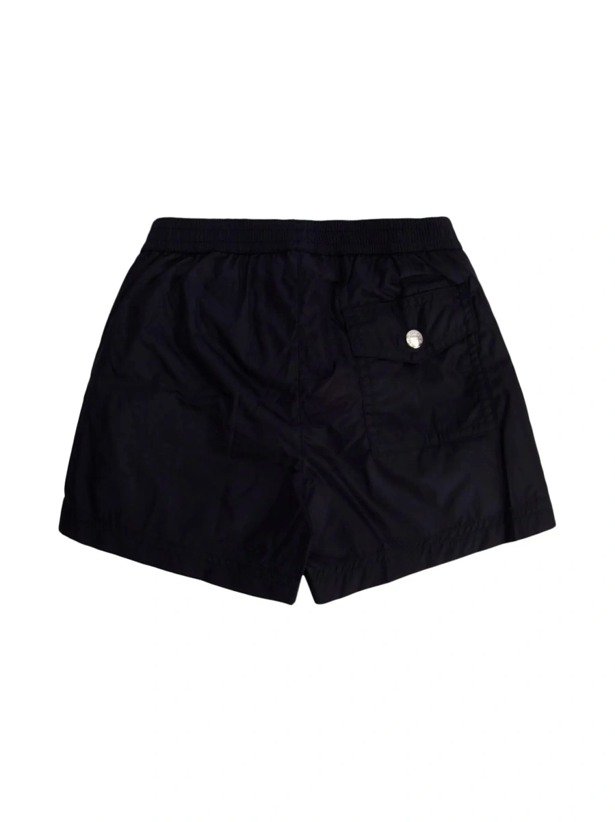 Sorturi Blue Swim shorts with logo patch on the front and striped details on the side in Tech Fabric Boy - Img 4