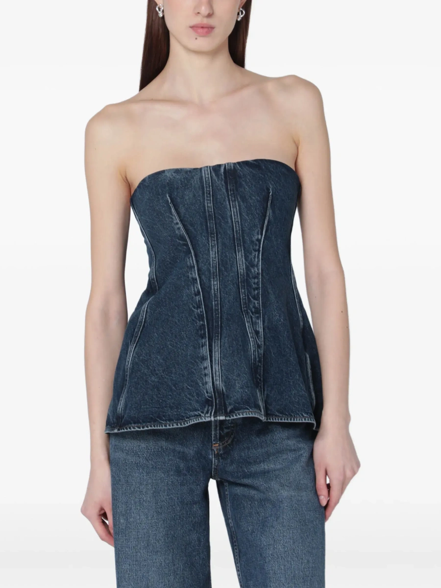 Top AGOLDE albastru din denim - Img 7