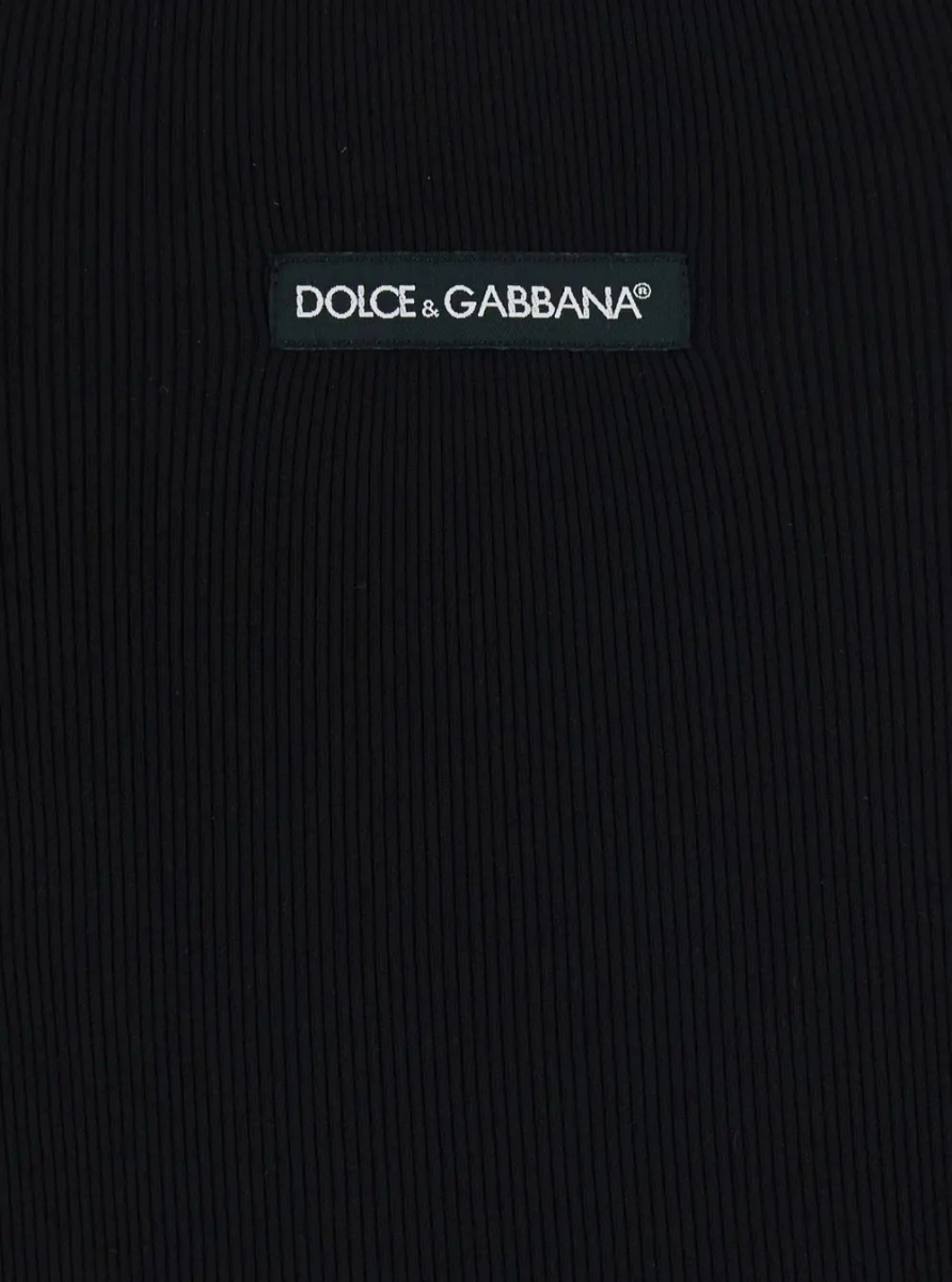 Top Dolce &amp; Gabbana negru din bumbac - Img 3