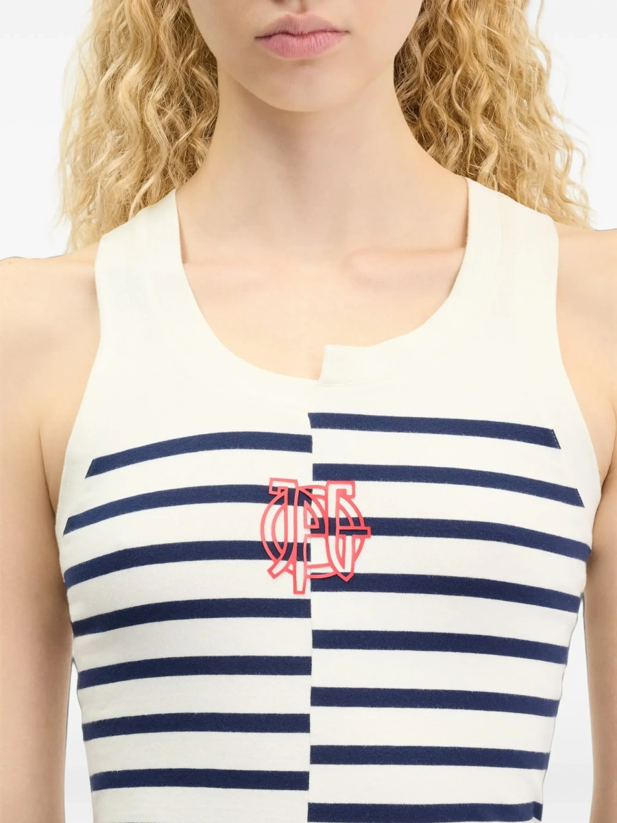 Top Jean Paul Gaultier alb din bumbac - Img 7