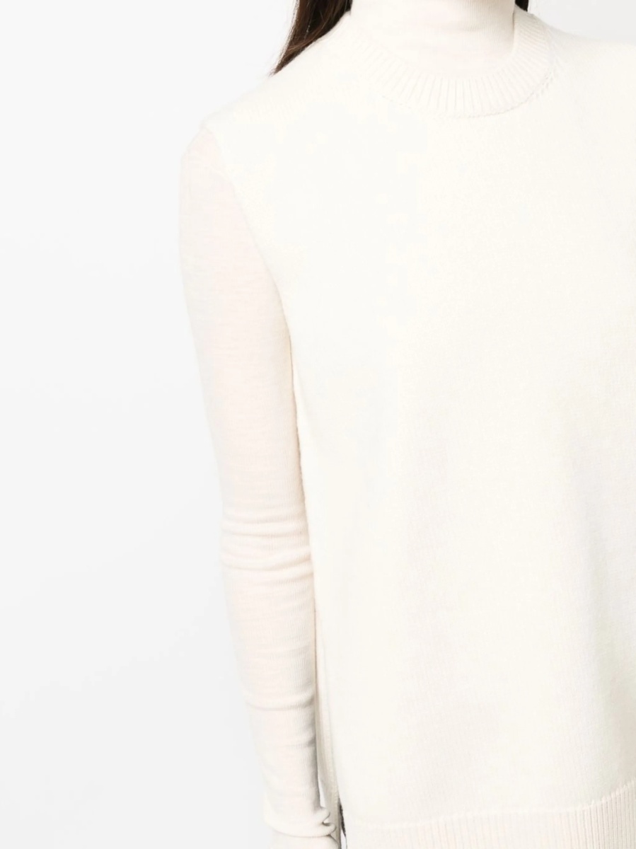 Top tricotat Jil Sander alb - Img 5
