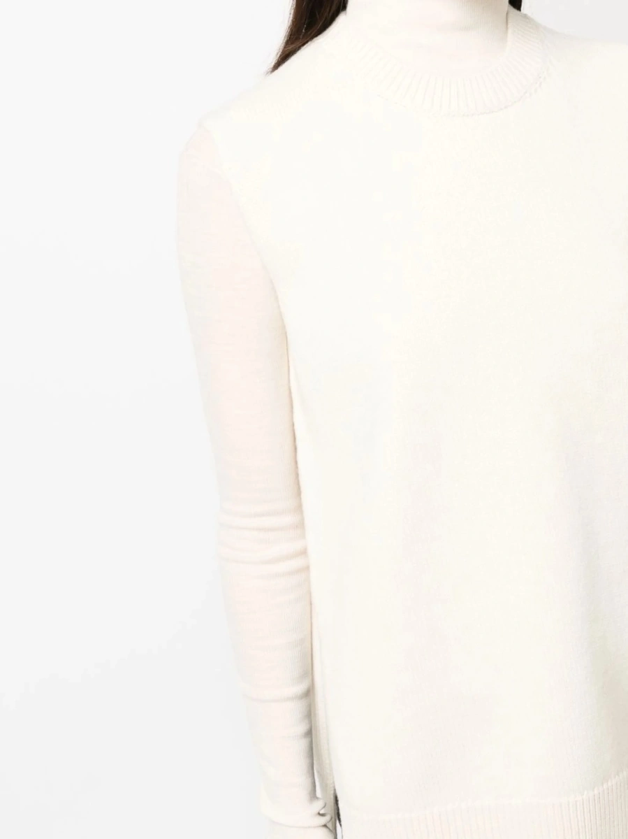 Top tricotat Jil Sander alb - Img 5