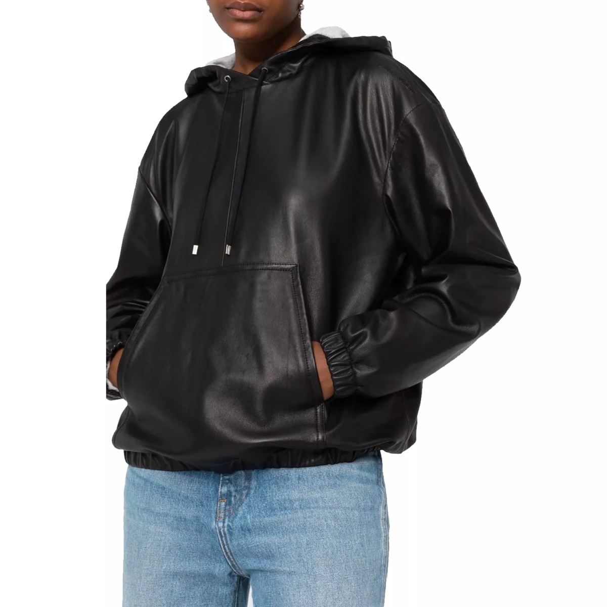 Topuri Saint Laurent Leather Hoodded Top - Img 2