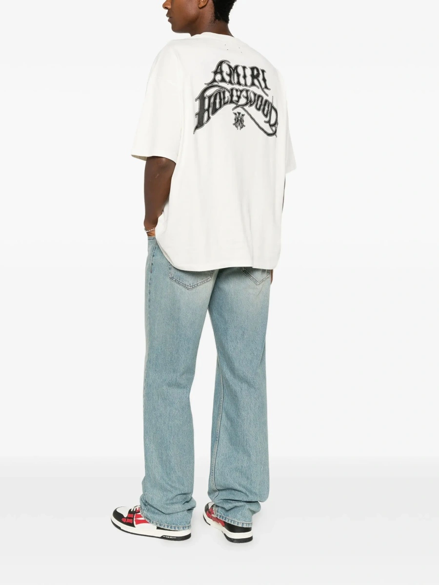 Tricou AMIRI alb din bumbac - Img 4